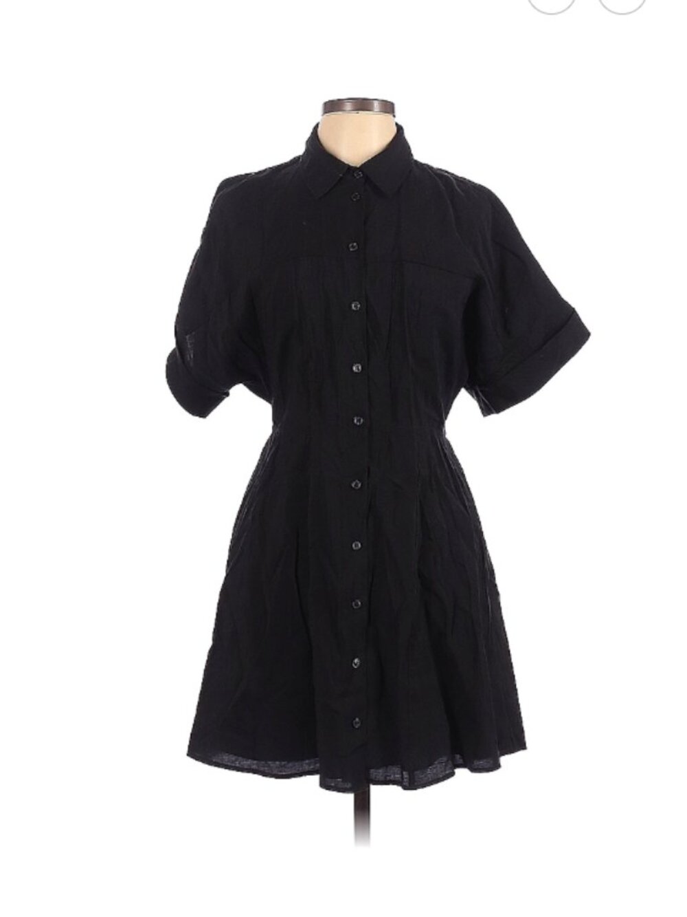 Zara L Black Shirt Dress Short Sleeve